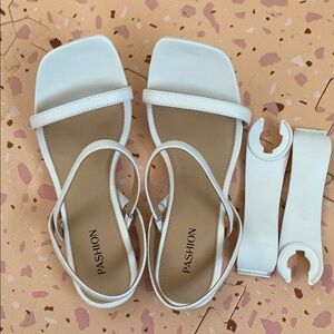 Pashion Convertible White Strappy Shoes